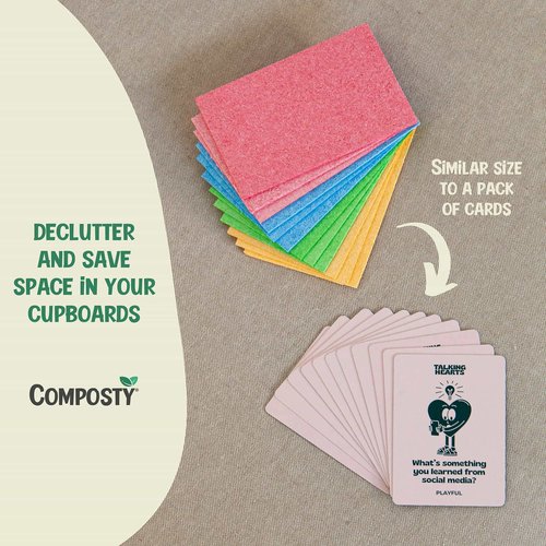 Pop-Up Compostable Sponges 12-Pack – Eco-Friendly Biodegradable Cellulose Kitchen Sponges (Plastic-Free, Non-Scratch, Compressed & Expanding) for Dishes, Kitchen & Bathroom by Award Winning Composty