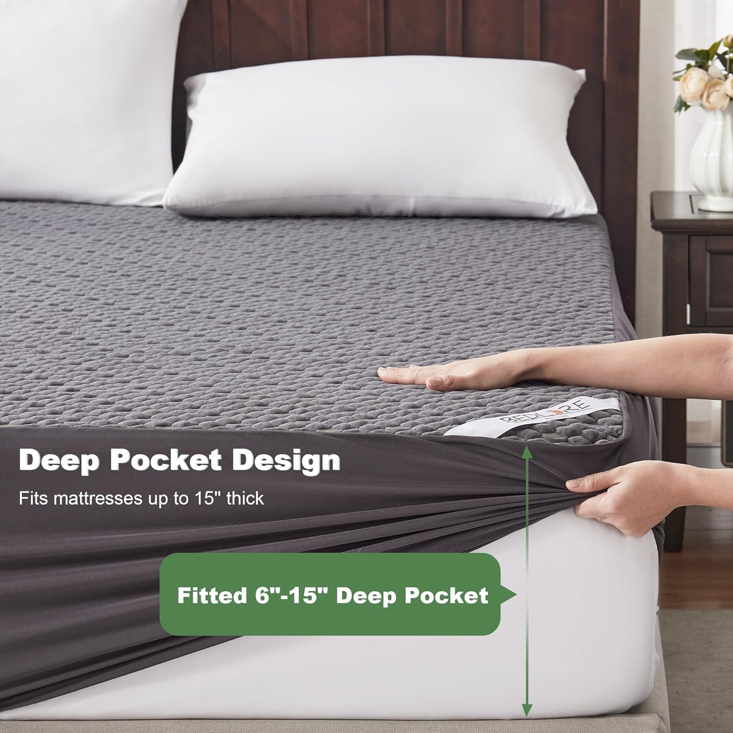 Skiennix Waterproof Mattress Protector - Soft Breathable Twin Size Fitted Pad | 6"-15" Deep Pocket, Noiseless