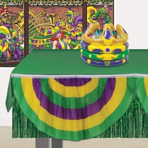 Beistle Mardi Gras Polyester Fabric Bunting Banner