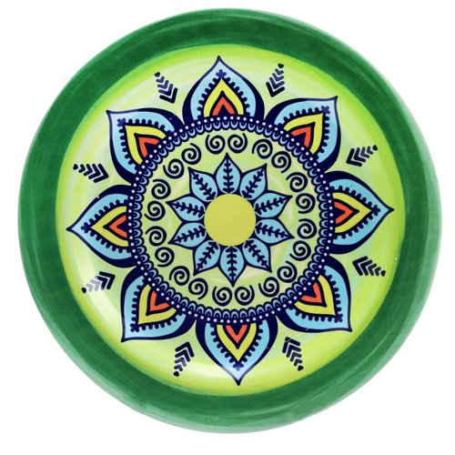 Elama's Zen Green Mozaik 16 Piece Stoneware Dinnerware Set with Service for 4 Guests