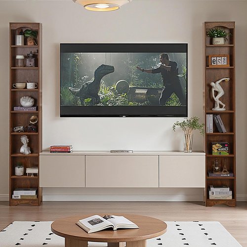 VECELO Space-Saving Tall Narrow Brown Bookshelf - 6 Adjustable Shelves, Elevated Moisture-Proof Base, Slim Storage Organizer for Small Apartments Dorms