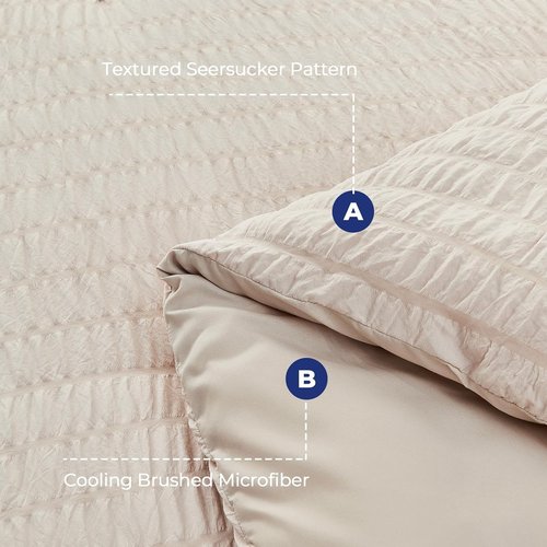 HYMOKEGE Ultra Soft Beige Duvet Cover Set - 3-Piece Queen Size with Zipper Closure & 8 Corner Ties (90"x90")