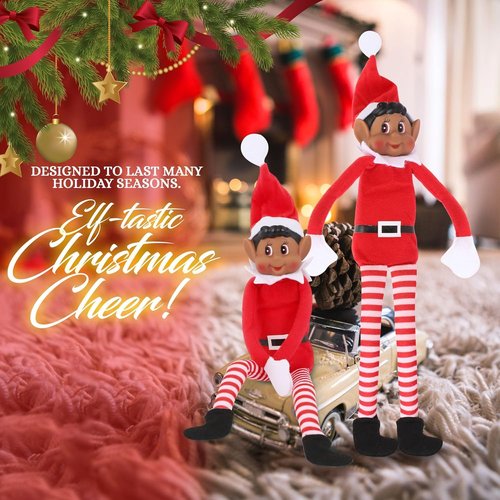 Christmas Elf Behaving Badly Plush Toy - Naughty Bendy Doll for Holiday Fun | 12 Inches (Brown)
