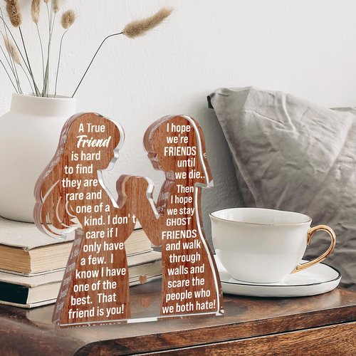 Friend Birthday Gifts for Women Friendship Best Friend Valentines Ideas Soul Sister Female Bestie BFF, Mothers Day Christmas Unique Gifts Friends Forever Inspirational Cheer up Thank You Friend Plaque