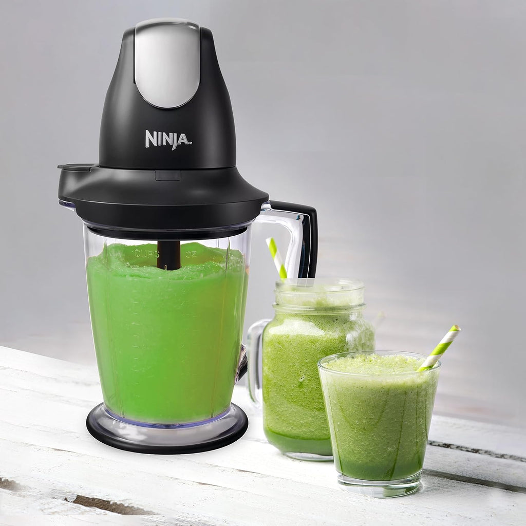 Ninja QB1004 Blender - 450-Watt Food Processor with 48oz Pitcher & 16oz Chopper Bowl | Black