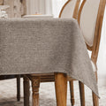 Regine Switzerland Faux Linen Tablecloth - Waterproof & Wrinkle-Free | 71x55 Inches, Taupe Brown