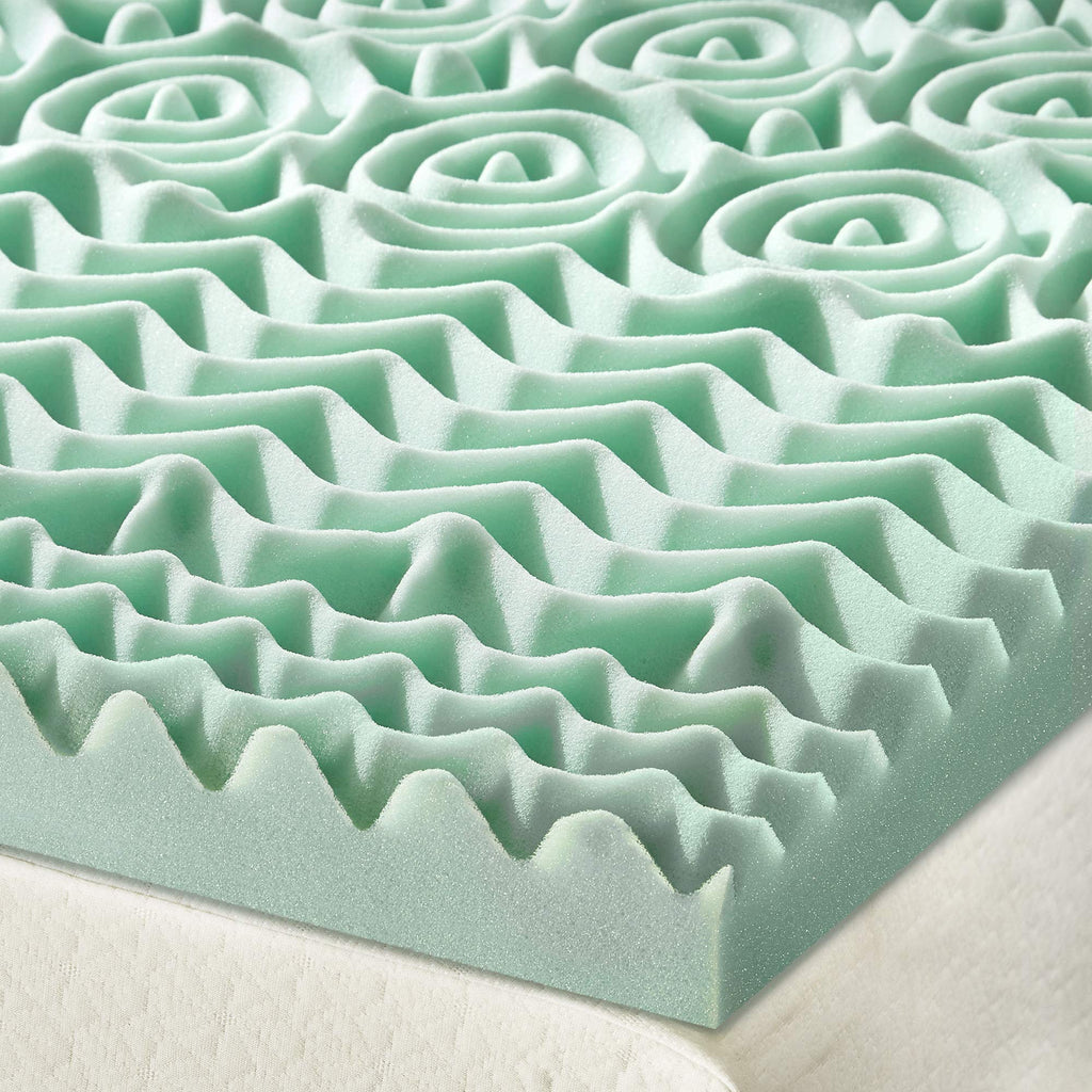 Mellow 1.5 Inch 5-Zone Memory Foam Mattress Topper, Calming Aloe Infusion, Dorm Essentials, Queen