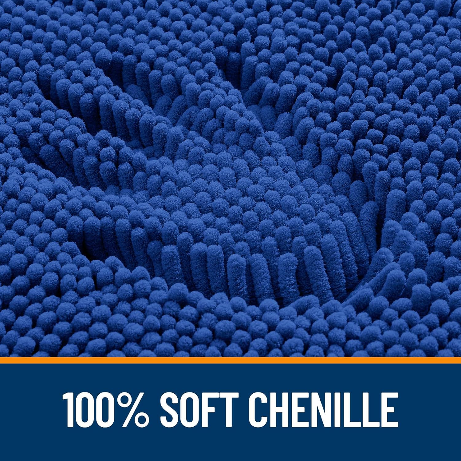 OLANLY Large Bathroom Rugs - Extra Soft Chenille Bath Mats | Quick-Dry, Machine Washable, 47x32, Royal Blue