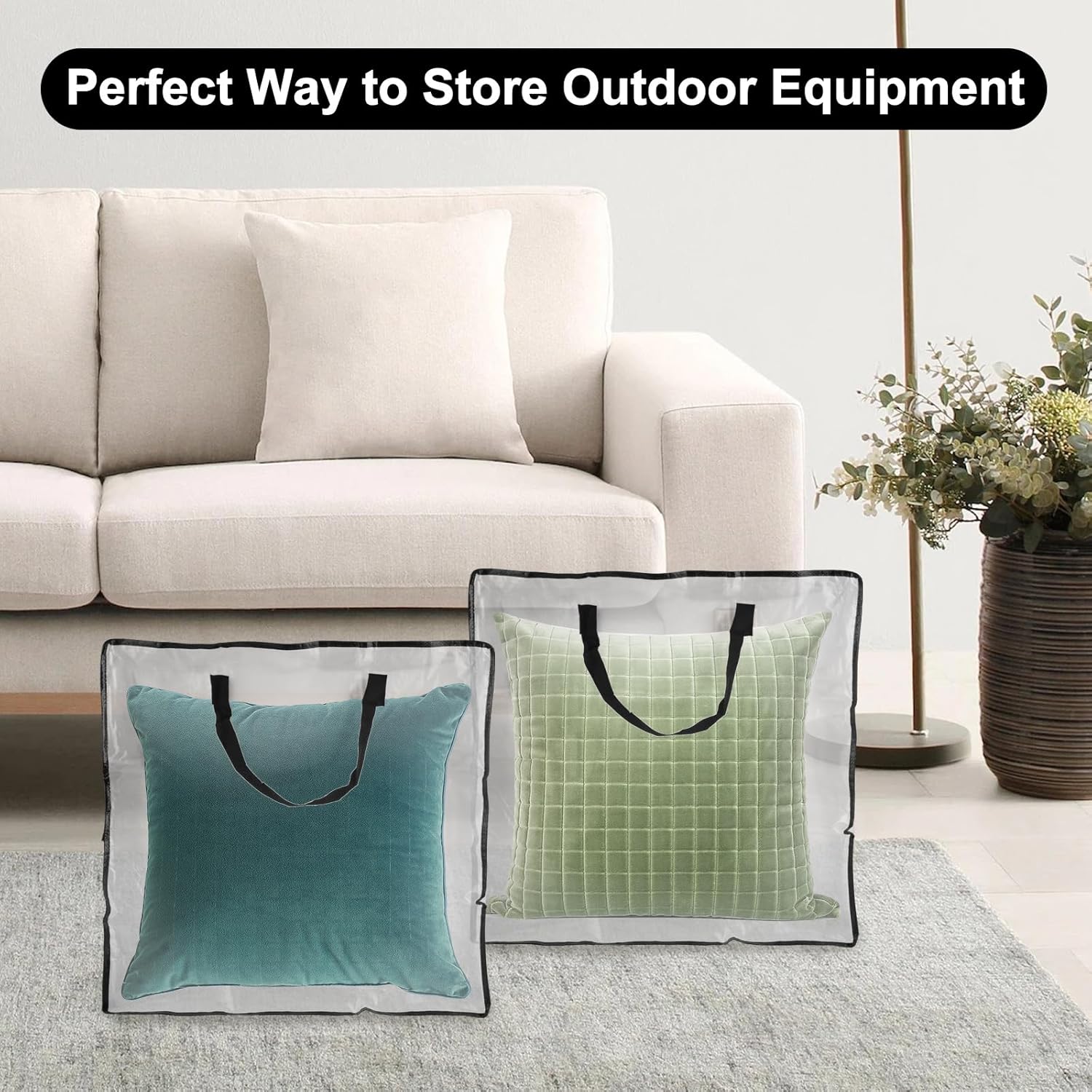 Skiennix Wreath Storage Bag - 5 Pack 26x9 Inch with Zipper & Handles | Underbed Organizer for Christmas Decor