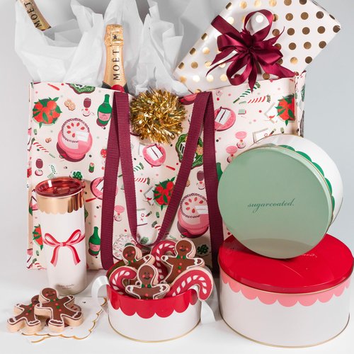 kate spade new york Decorative Metal Tins with Lids, Vintage Inspired 3 Piece Nesting Set, Small Medium & Large Cookie Containers, Perfect for Gift Giving and Parties (Hey Sweets)