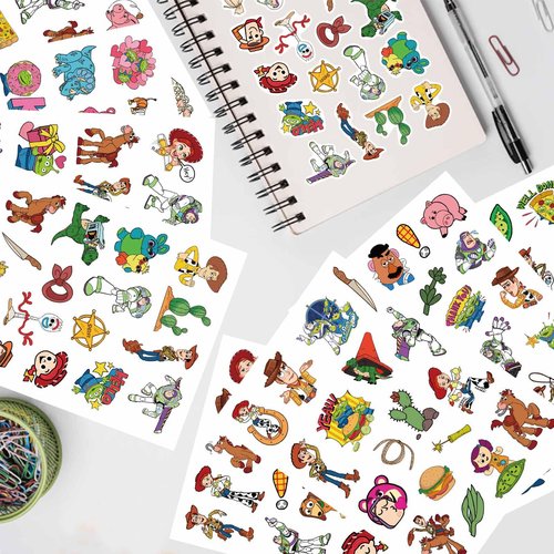 Toy Inspired Stickers, Scrapbooking, 32 Different Sheets, Teacher Reward Stickers Prizes, Toy Inspired Themed Birthday Party Favors Supplies,Recommended Age 18 (Style A)