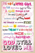 I'm Not Perfect Wall Poster, 22.4L" x 14.7W", Blonde Framed Version