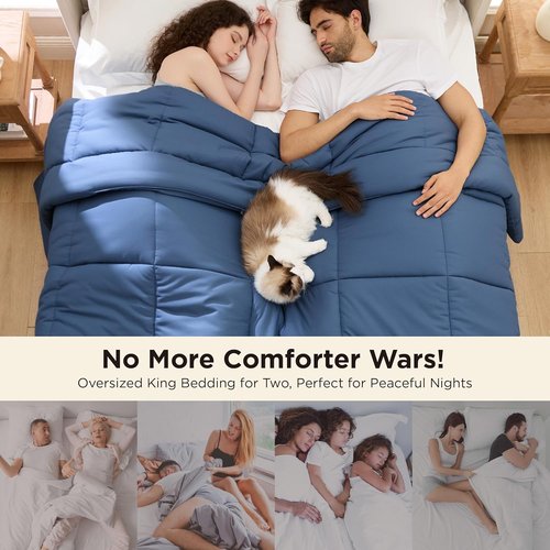 Bedsure Comforter Duvet Insert - Oversized King All-Season Down Alternative Bedding | Dark Slate Blue 116x98 Inches