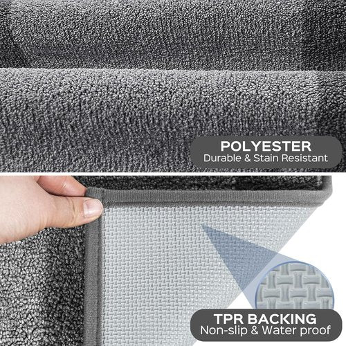 DOMUSTEX Machine Washable Kitchen Rug 32" x 84", Non Slip Kitchen Mat for Floor, Absorbent Entrance Runner Rug for Bedroom, Hallway, Bathroom, Door (Roll Packing)
