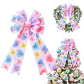 Liliful Valentine's Day Tree Topper Bows Pink Candy Heart Wreath Bow Decoration Gift Conversation Heart Topper Bows for Front Door Holiday Wreath Wedding Party Wall Home Outdoor Decor