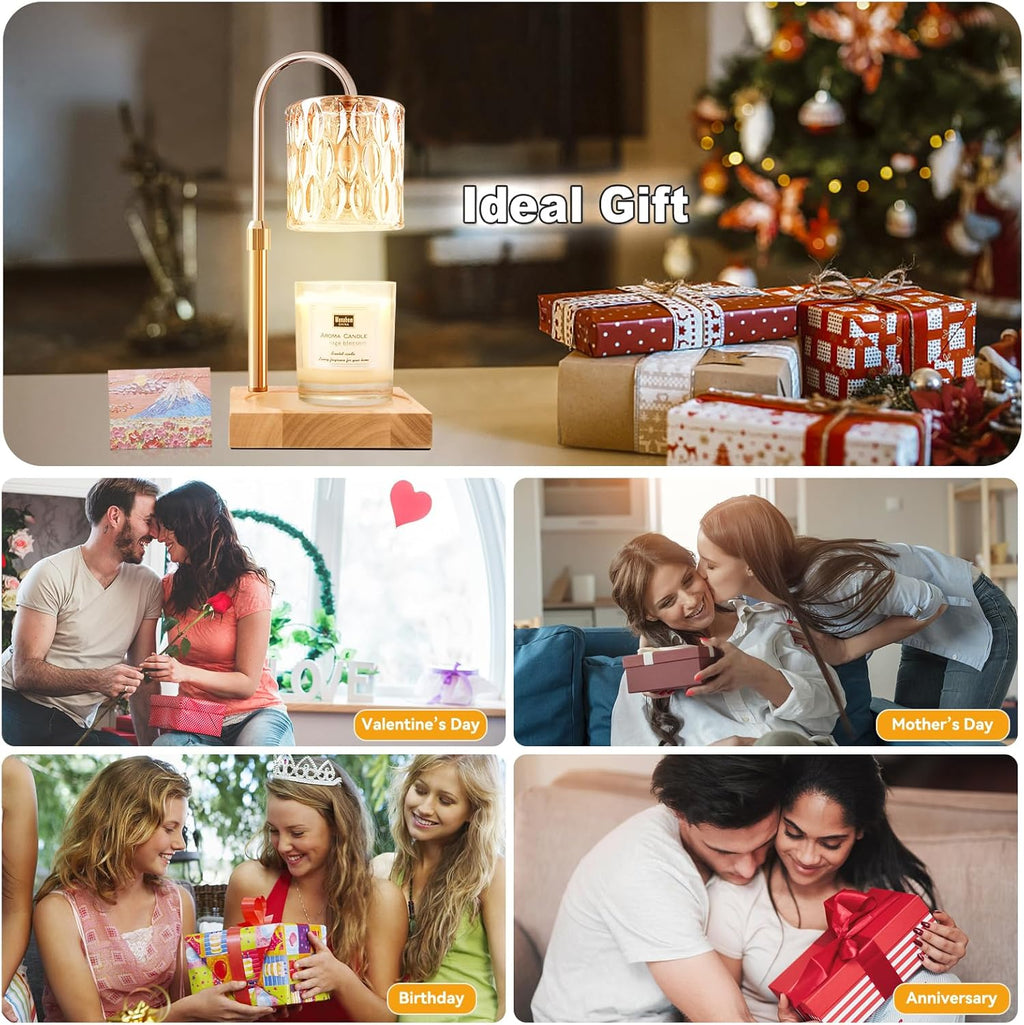 Skiennix Candle Warmer Lamp - Adjustable Height & Dimmable | 3 Bulbs & Timer | Perfect Gift for Women & Home Decor
