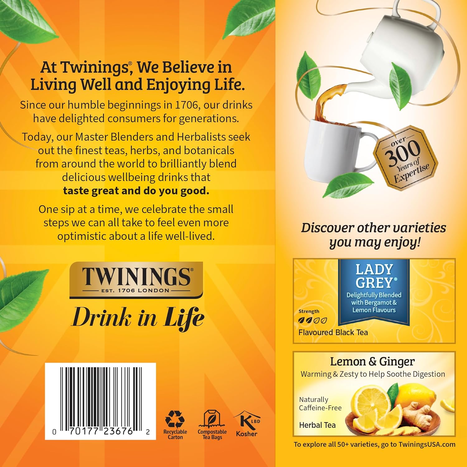 Twinings Earl Grey Black Tea - Individually Wrapped Bags with Citrus & Bergamot Flavor | 100 Count