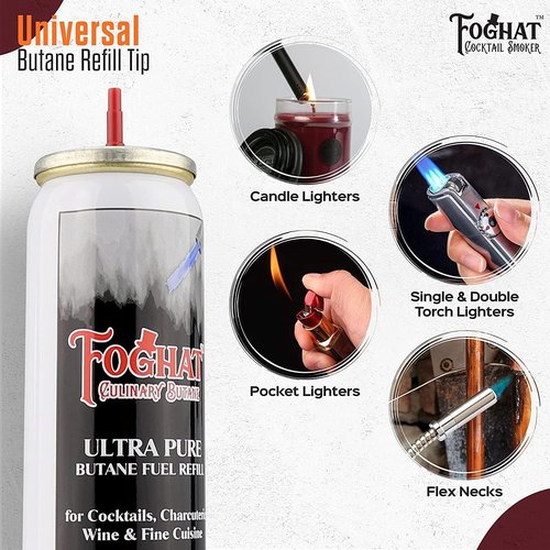 Foghat Culinary Butane Fuel Refill - 60ml Ultra Refined Butane for Kitchen Torches | Food Grade