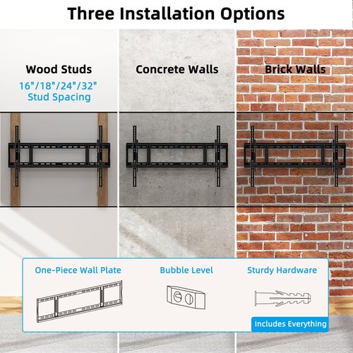 HOME VISION Heavy Duty TV Wall Mount for Large TVs 60-120 Inch, Tilting TV Wall Mount, Max VESA 900x600, Holds up to 220lb, Fits 16/18/24/32 Inch Studs