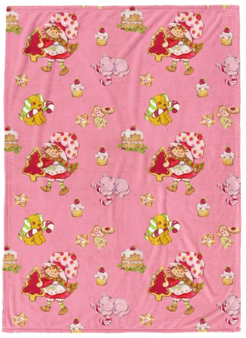 Jay Franco Kids Christmas Plush Throw Blanket – 50x70 Inches Soft & Cozy Fleece Throw for Holiday Bedroom & Couch Décor, Official Licensed Product, Pink - Strawberry Shortcake