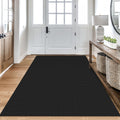 KOZYFLY Washable Area Rug 4x6 Ft Rubber Backed Rugs for Entryway Bedroom Throw Rugs Boho Entry Rug, Cotton Braided Floor Carpet for Dining Room Living Room, Black/Grey