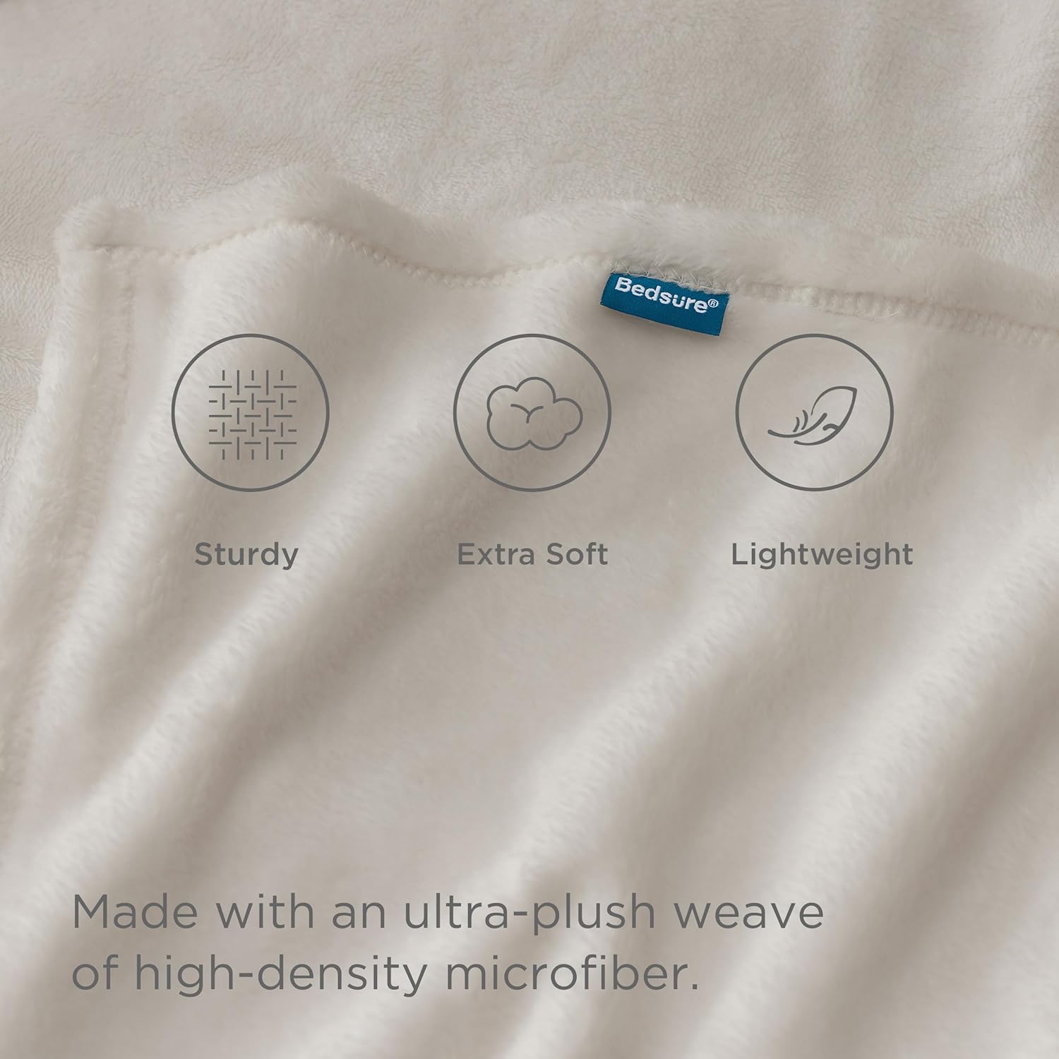 Bedsure GentleSoft Fleece Throw Blanket - XL 300GSM Plush & Cozy for Bed, Sofa, Travel | 50x70 Inches
