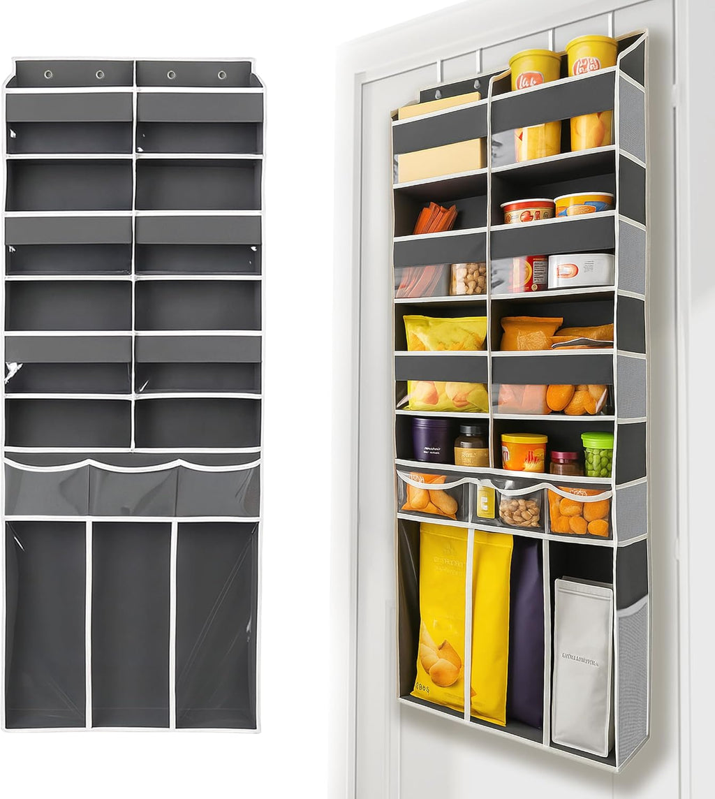 Over The Door Organizer by Extra Large | Heavy-Duty 8 Compartment Design with Clear Pockets - 57 Inch Height