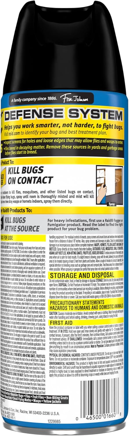 Raid Flying Insect Killer - Mosquito & Fly Control with Fresh Scent | 15 Ounce (Pack of 6)