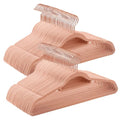 SONGMICS Velvet Hangers, Set of 60 Clothes Hanger with Rose Gold Swivel Hook, Non-Slip, and Space-Saving, 0.2-Inch Thick, 17.1-Inch Long for Coat, Shirt, Dress, Pants, Tie, Coral Pink UCRF0021R01