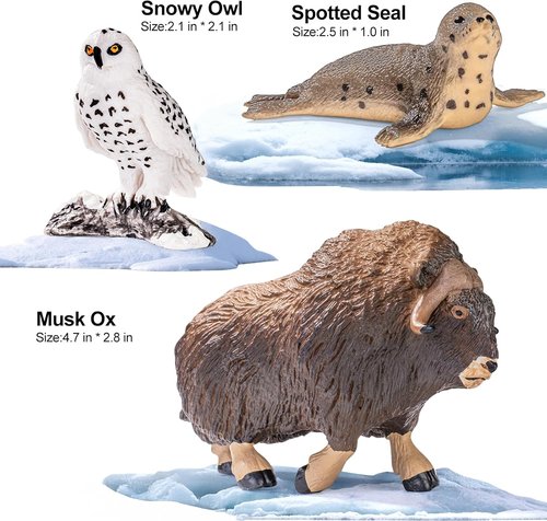 Arctic Polar Animal Figurines by [Brand Name] - 12 Realistic Plastic Toys | Includes Polar Bear, Orca & More