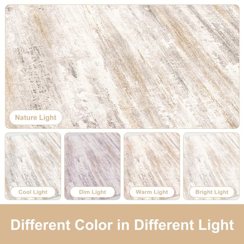 KIMODE Kitchen Mats Cushioned Anti Fatigue, Abstract Kitchen Rugs Sets of 2, 20"x47"+20"x32" Non Slip Kitchen Mats for Floor, Padded Kitchen Floor Mat for Sink Laundry Office Light Brown Multi