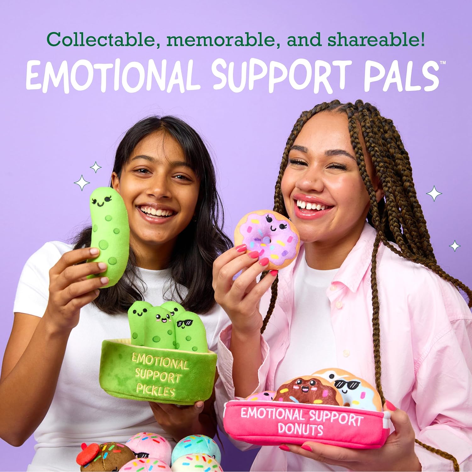 WHAT DO YOU MEME? Emotional Support Bunnies - Cuddly Plush Stuffed Animals for All Ages | Set of 5 with Basket
