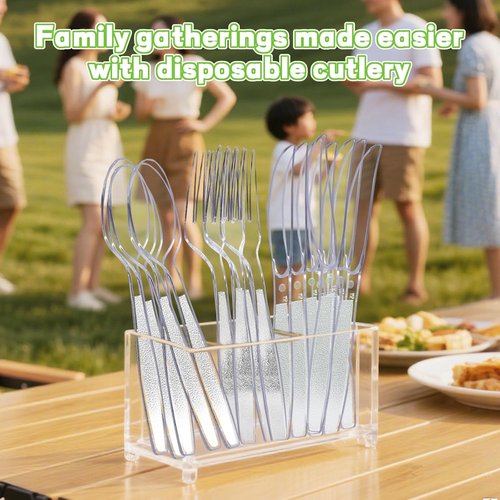 7.1 Extra Heavy Duty Plastic Forks - 120 Count Premium Disposable, BPA-Free & Heat Resistant for Parties