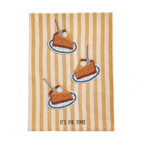 Mud Pie Thanksgiving Pie Beaded Thanksgiving Towel