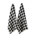 DII Washed Waffle Weave Collection, Dishtowel Set, 18x28, Dusty Blue Check, 2 Piece