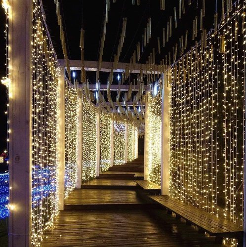 Geanmoki 306 LED Window Curtain String Lights - Perfect for Weddings & Home Decor | Indoor/Outdoor Use