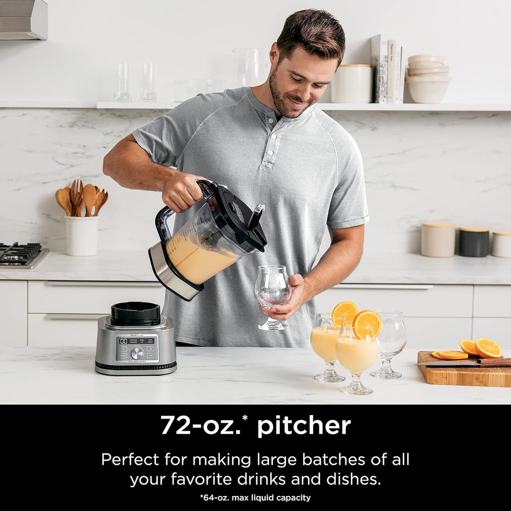 Ninja Foodi SS201 Power Blender - 3-in-1 Crushing Blender, Dough Mixer & Food Processor | 1400W SmartTORQUE