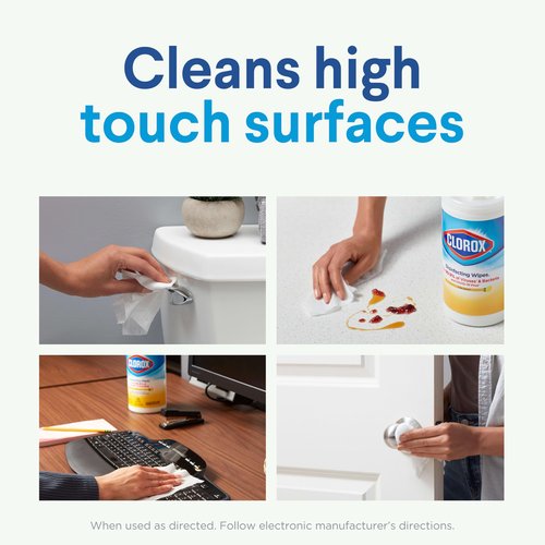 Clorox Disinfecting Cleaning Wipes for Spring Cleaning & Allergy Season, Bleach Free, Fresh Scent and Crisp Lemon, 75 Count Each, Pack of 3