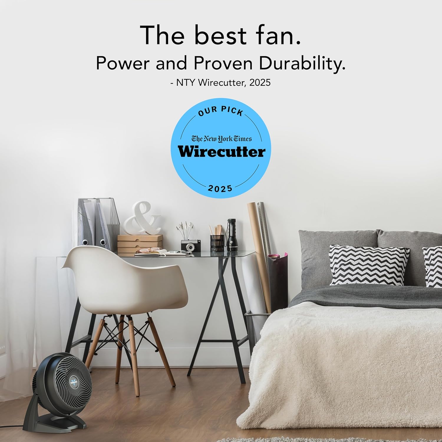 Vornado 630 Mid-Size Air Circulator - 3-Speed Quiet Floor Fan for Home & Office | Adjustable Tilt, 9-Inch, Black