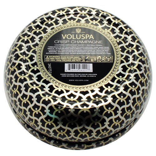Maison Noir Collection 3 Wick Tin Candle - Crisp Champagne by Voluspa for Unisex - 12 oz Candle