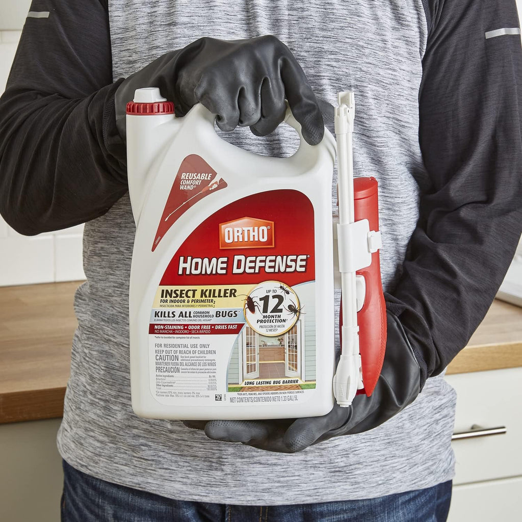 Ortho Home Defense Insect Killer - Ready-to-Use Bug Spray with Comfort Wand | Kills Ants, Cockroaches & Spiders, 1.33 Gal