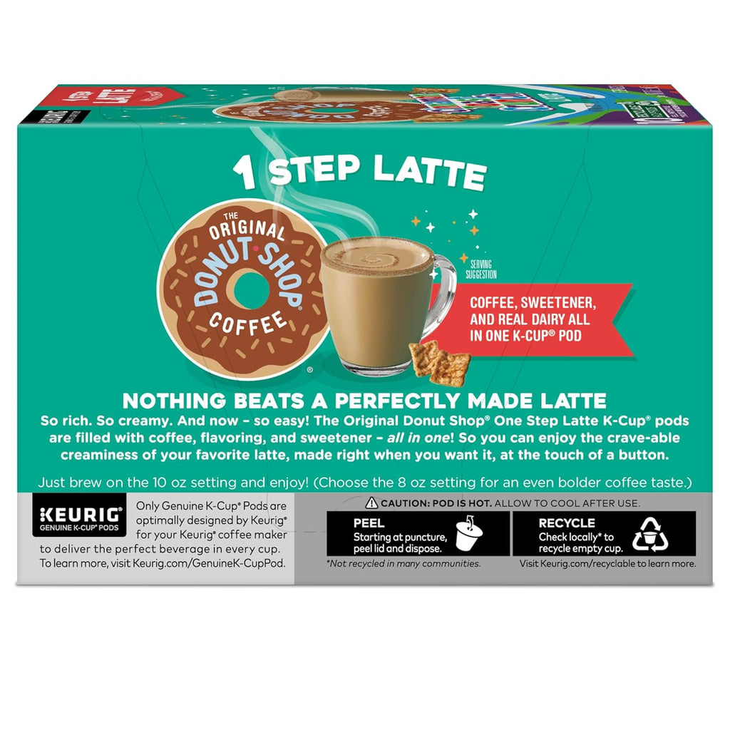 Original Donut Shop Cinnamon Toast Crunch Latte K-Cup Pods - One-Step Brewing, 60 Count (6 Packs of 10)