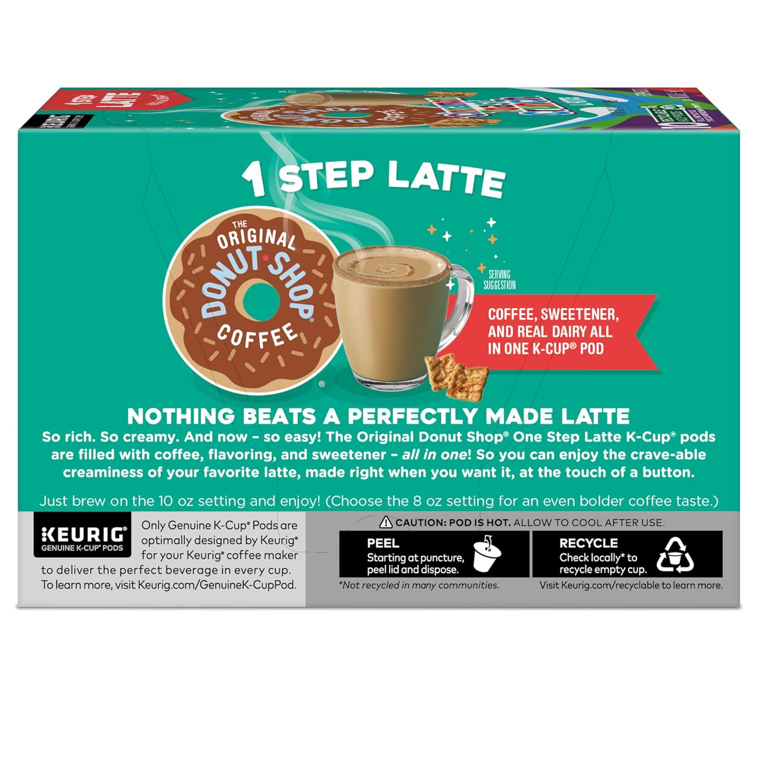 Original Donut Shop Cinnamon Toast Crunch Latte K-Cup Pods - One-Step Brewing, 60 Count (6 Packs of 10)