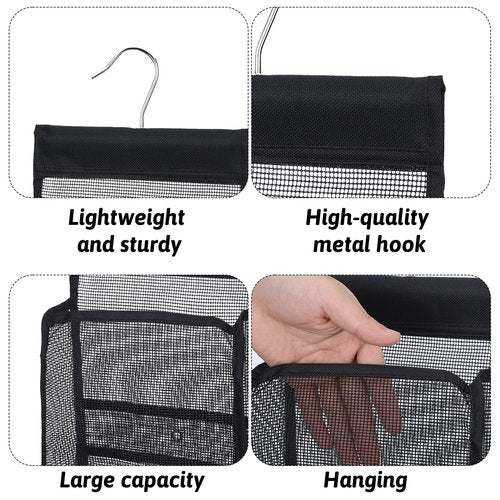 Xelsluthe Mesh Shower Caddy Hanging, PVC Bathroom Storage Bag for College Dorm, Gym, Swimming, RV And Travel, Black