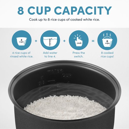 AROMA® CoreCoat™ Digital Rice Cooker & Steamer for Brown Rice with Nonstick Ceramic Coating (8 Cups Cooked, 4 Cups Uncooked)
