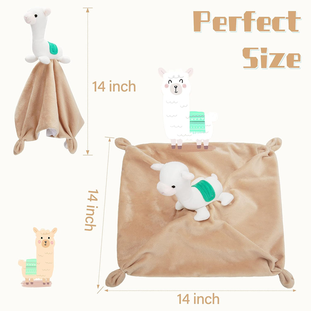 Pro Goleem Llama Security Blanket - Soft Lovey for Babies | 14-Inch Infant Snuggle Toy