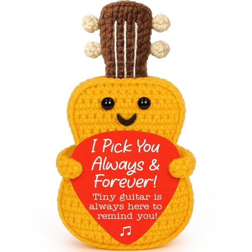 Guitar Birthday Gifts for Boyfriend Him Fathers Day Easter Basket Anniversary Men Gift for Husband I Love You Gifts for Him, Romantic Couple Music Lover Gift for Men, Handmade Crochet Guitar Present