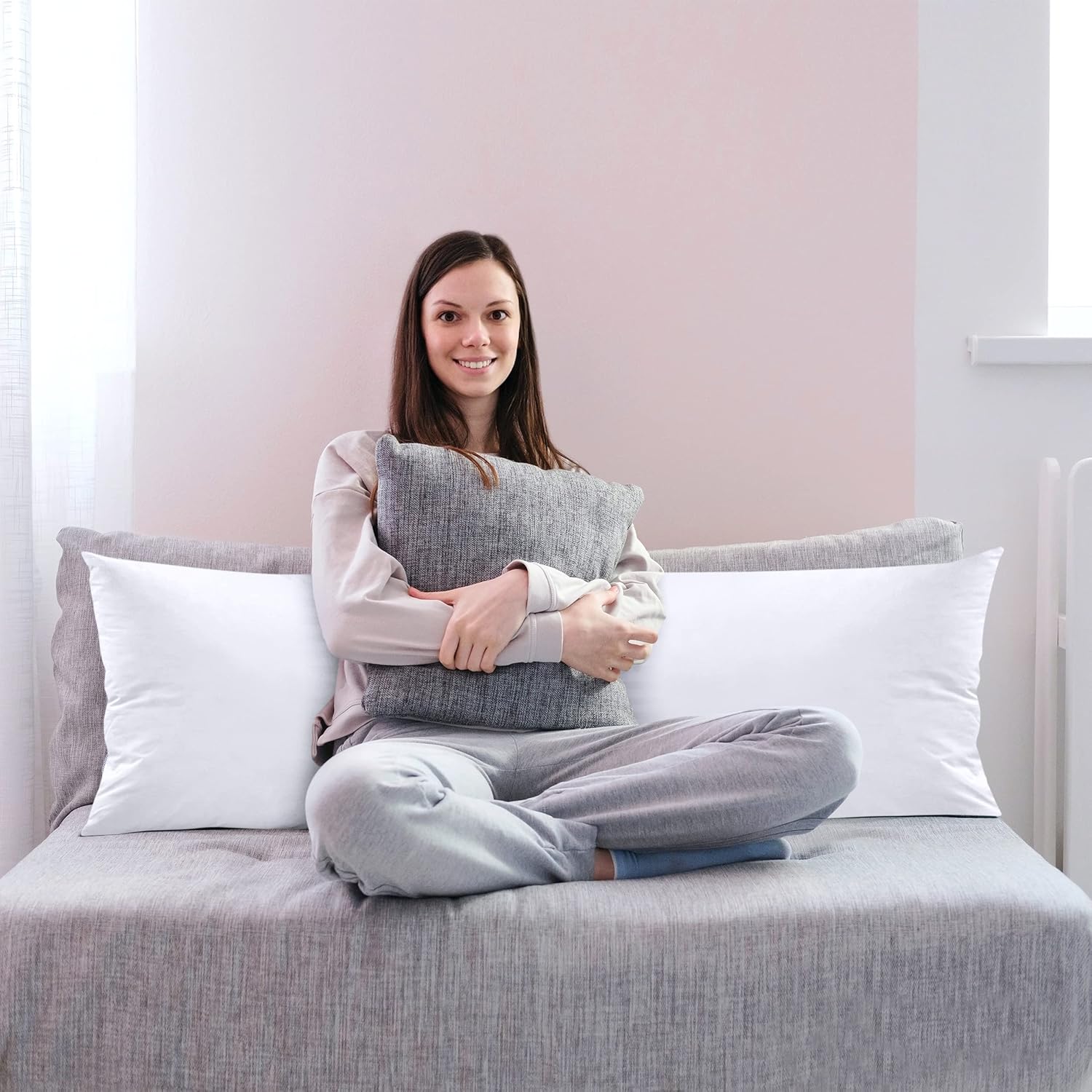 Utopia Bedding Full Body Pillow - Long 20 x 54 Inch Pillow Insert for Side Sleepers - White