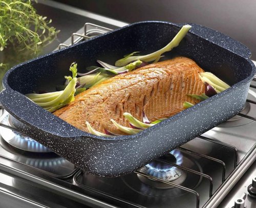 S·KITCHN Set of 3 Nonstick Roasting Pan Baking Dishes for Lasagna, Casserole and Bread Baking Pan, Large & Deep Lasagna Pan with Handles