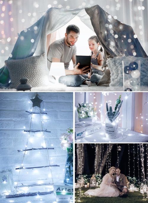 Battery Operated String Lights Outdoor, 17 FT 50 LED Battery Powered String Fairy Lights with Time, 8 Modes, Waterproof Twinkle String Lights for Outside Indoor Bedroom Tree Wedding Party, Pure White